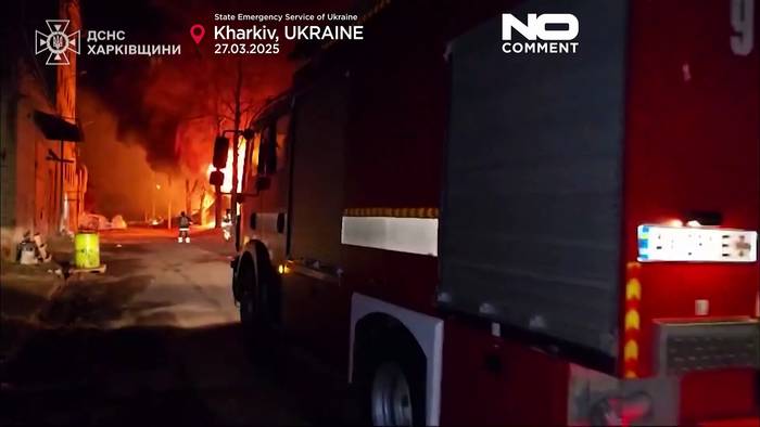 Video: Aufnahmen zeigen den Moment des Angriffs während Russlands massiven Drohnenangriff auf Charkiw