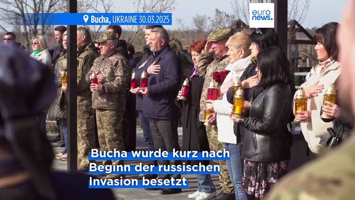 Video: 3. Jahrestag der Befreiung Butschas von Russland: 