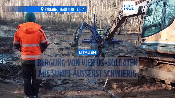 Video: Litauen: Bergung der vier vermissten US-Soldaten aus Sumpf 