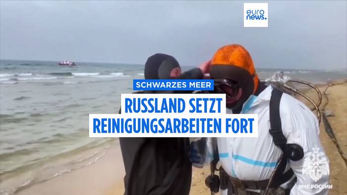 Video: Russland setzt Reinigungsarbeiten in der Straße von Kertsch fort