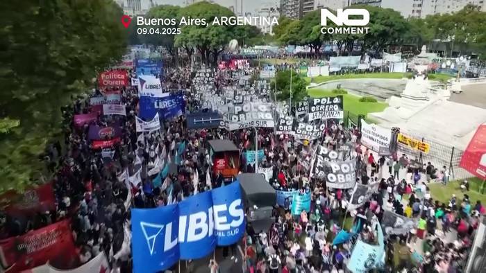 Video: Argentinische Gewerkschaften demonstrieren in Buenos Aires vor landesweitem Streik