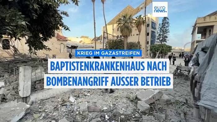 News video: Gaza: Baptistenkrankenhaus nach Bombenangriff außer Betrieb