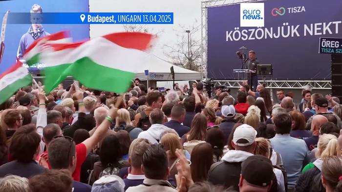 News video: Ungarns Oppositionsführer Péter Magyar hält Kundgebung in Budapest ab