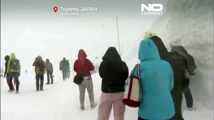 News video: Schneekorridor durch nordjapanische Bergstrecke geräumt