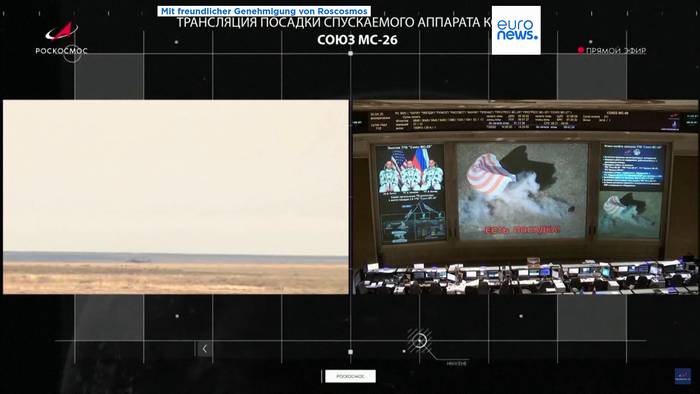 Video: Sojus MS-26 mit 3 Mann der ISS-Expedition 72 zu Ostern in Kasachstan gelandet