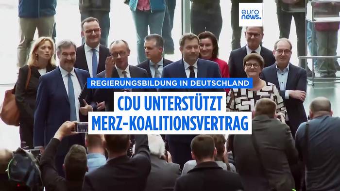 News video: Merz und Söder geben Unions-Minsterposten bekannt