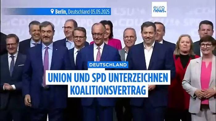News video: Union und SPD haben Koalitionsvertrag unterzeichnet