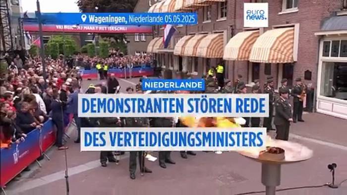 News video: Niederlande: Pro-Palästina-Demonstranten stören Rede des Verteidigungsministers