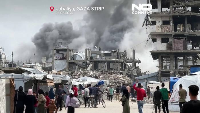 News video: Israelischer Luftangriff auf Haus in Jabaliya, Gaza, gefilmt