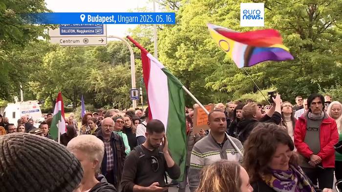 News video: Menschen protestierten gegen Orbans 