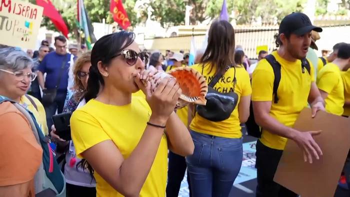 Video: Proteste auf Teneriffa fordern Maßnahmen gegen Massentourismus