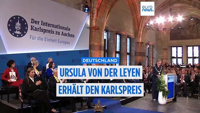 News video: Ursula von der Leyen erhält Karlspreis
