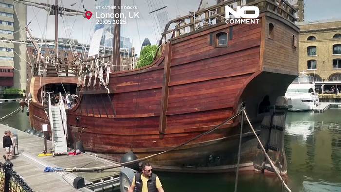 News video: Nachbau von Kolumbus' Flaggschiff in London festgemacht