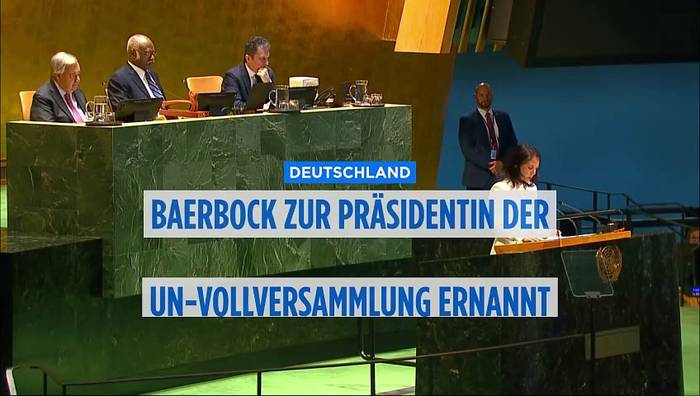 News video: Baerbock zur Präsidentin der UN-Vollversammlung gewählt