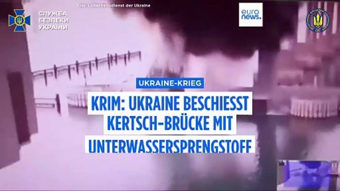 News video: Krim: Ukraine greift Kertsch-Brücke mit Unterwassersprengstoff an