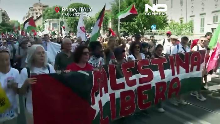 Video: Proteste in Rom fordern Ende der israelischen Offensive im Gazastreifen