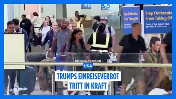 News video: Trumps Einreiseverbot für Staatsbürger aus 12 Ländern tritt in Kraft