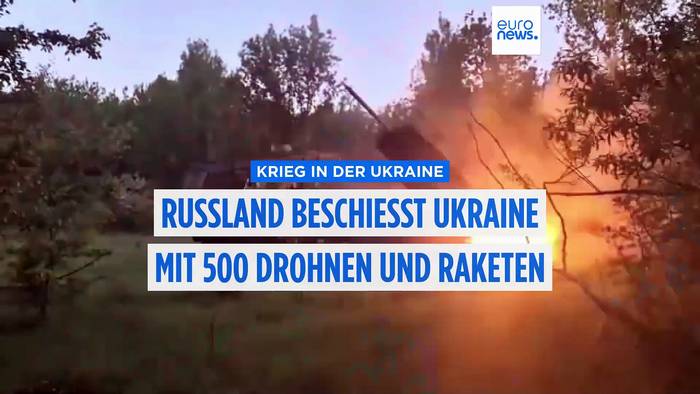 Video: Größter Angriff seit Kriegsbeginn: Russland feuert 500 Drohnen auf die Ukraine ab