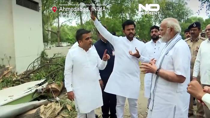News video: Indiens Premierminister Narendra Modi besucht Absturzstelle der Air India in Ahmedabad