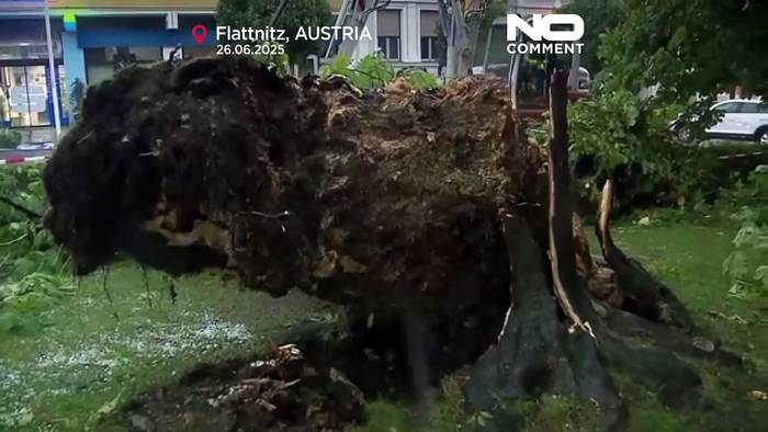News video: Österreich: Stürme und Hagel beschädigen Ernten, entgleisen Zug und stören Festival