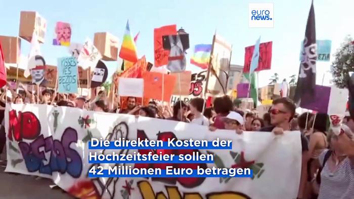 News video: Pyjama-Party und Proteste: Marathon-Hochzeit von Bezos und Sanchez versetzt Venedig in Aufruhr