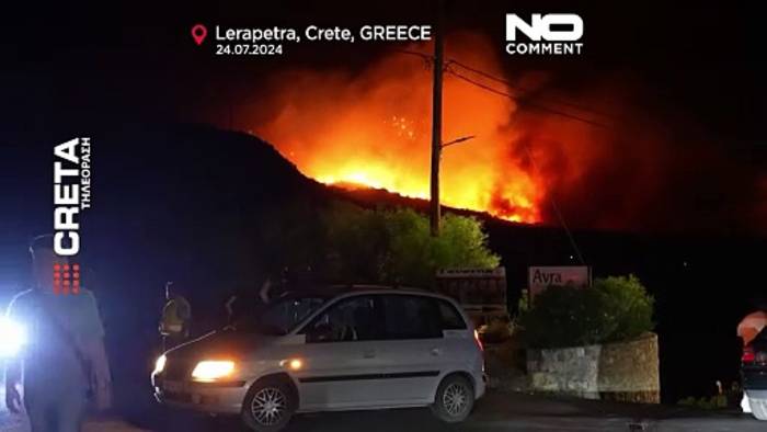 News video: Feuerwehr kämpft gegen großen Waldbrand auf Kreta