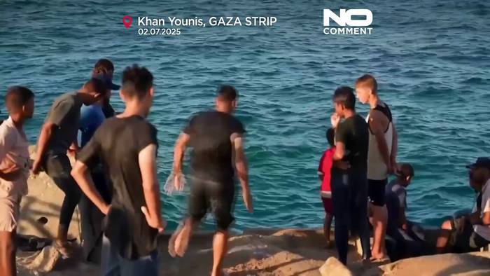 News video: Gaza-Familien flüchten ans Meer wegen Hitze- und Wasserkrise