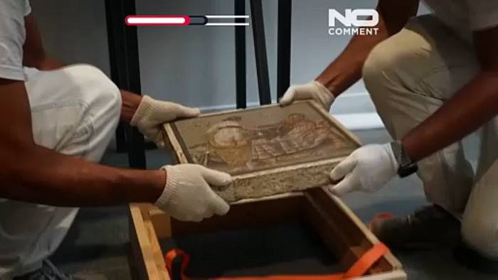 Video: Gestohlenes römisches Mosaik mit erotischem Motiv kehrt nach dem Zweiten Weltkrieg nach Pompeji zurück