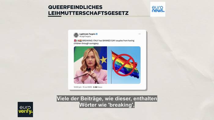 Video: Faktencheck: Stimmungsmache gegen gleichgeschlechtliche Paare mit Italiens Leihmutterschaftsverbot