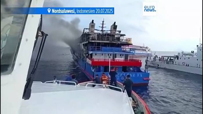 News video: Drei Tote, aber 568 Überlebende nach Brand auf Fähre in Indonesien