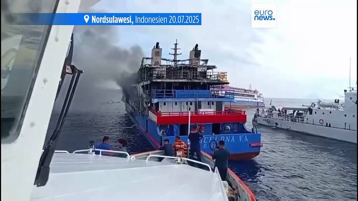 Video: Drei Tote, aber 568 Überlebende nach Brand auf Fähre in Indonesien