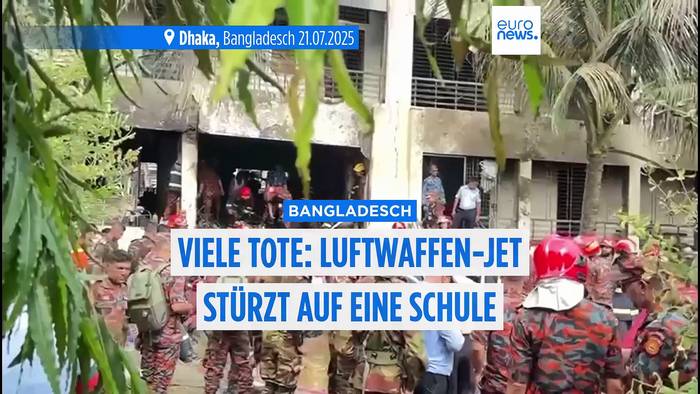 Video: Jet stürzt in eine Schule in Bangladesch: mindestens 16 Tote
