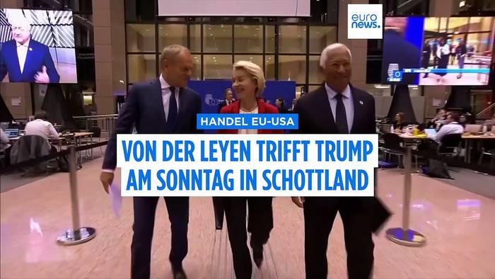 News video: Von der Leyen trifft am Sonntag Donald Trump