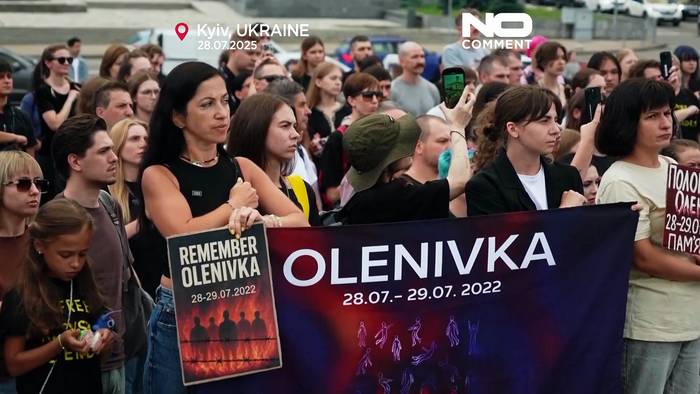 News video: Ukraine gedenkt Jahrestag der Explosion im Gefängnis Oleniwka in Kyjiw