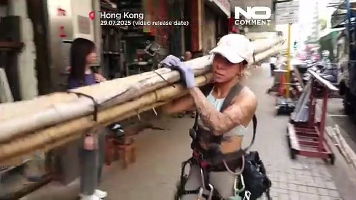 News video: Hongkongs traditionelle Bambusgerüste vor schrittweisem Aus