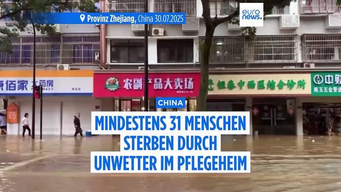 Video: Peking: 31 Tote im Pflegeheim durch Überschwemmung