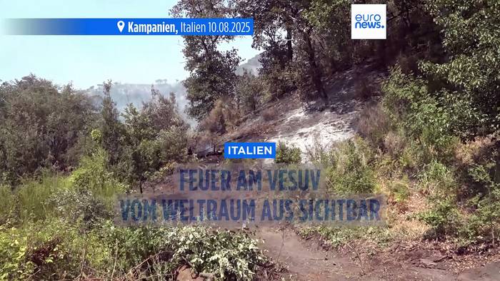 Video: Feuer am Vulkan Vesuv im Golf von Neapel aus dem Weltraum sichtbar