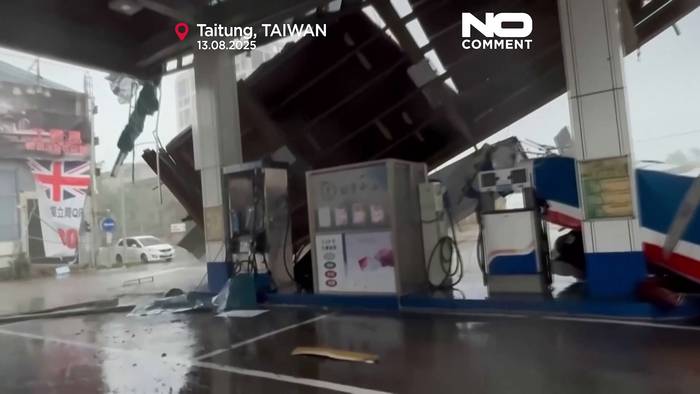 News video: Taifun Podul bringt starken Regen und Schäden nach Süd-Taiwan