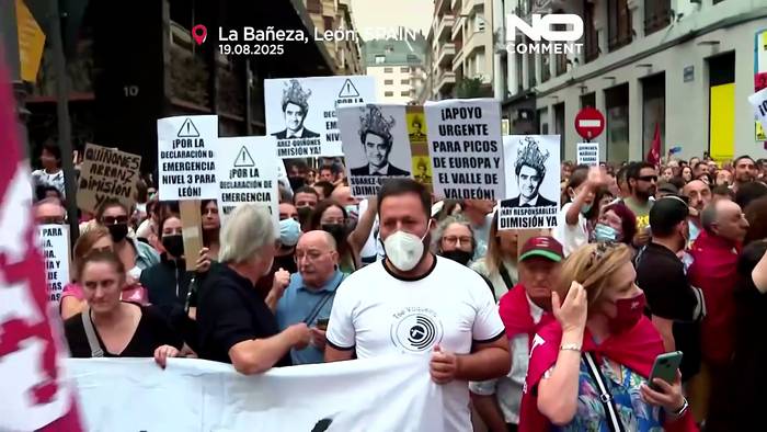 News video: Protestierende fordern zentrale Kontrolle der Waldbrände in Spanien