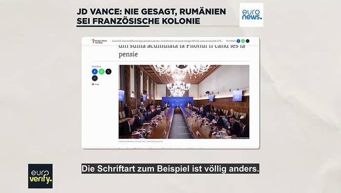 News video: Hat JD Vance Rumänien eine französische Kolonie genannt?