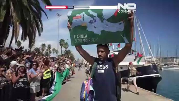 News video: Flottille verlässt Barcelona, um Gaza-Blockade zu brechen