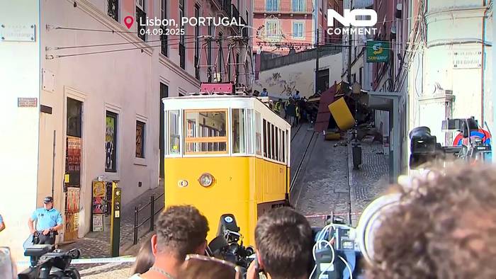 News video: Ermittler untersuchen Wrack der Straßenbahn in Lissabon nach tödlichem Unfall