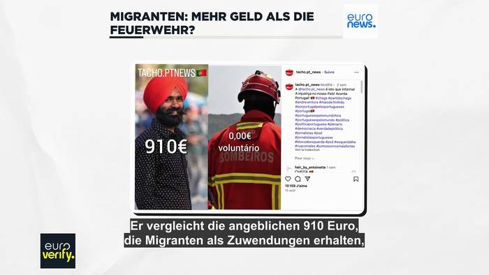News video: Erhalten Migranten in Portugal mehr Geld als Feuerwehrleute?