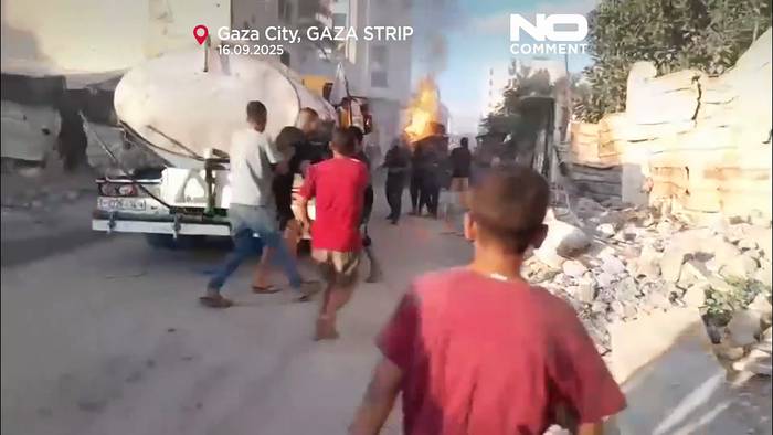 Video: Lkw mit Vertriebenen von israelischem Angriff in Gaza getroffen