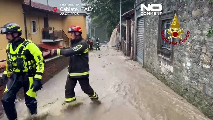 News video: Heftiger Regen verursacht Überschwemmungen und Erdrutsche in Norditalien
