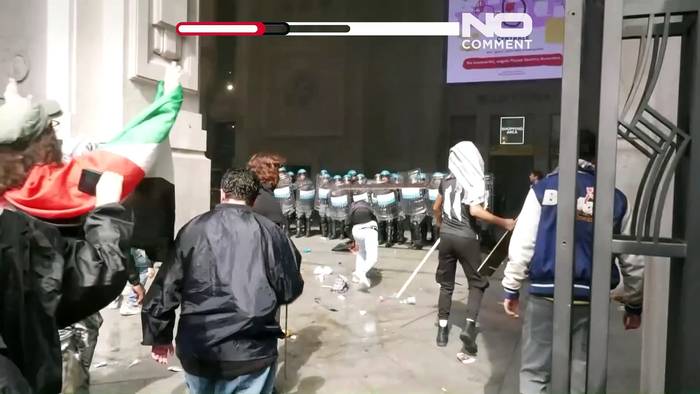 Video: Generalstreik führt zu Protesten in Italien wegen Gaza-Krieg