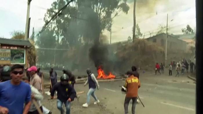 News video: Bauern und indigene Gruppen in Ecuador stoßen mit Polizei wegen Diesel-Subventionen zusammen