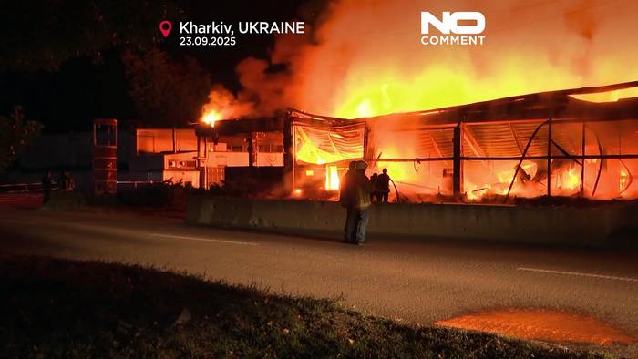 Video: Charkiw von Wellen russischer Drohnen bei jüngstem Angriff getroffen