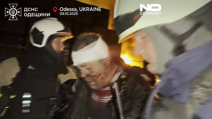 Video: Fünf Verletzte bei russischem Drohnenangriff lösen Großbrand in Region Odessa aus