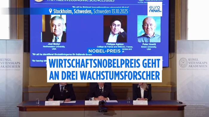 News video: Drei Wissenschaftler gewinnen den Wirtschaftsnobelpreis für Forschung zu nachhaltigem Wachstum